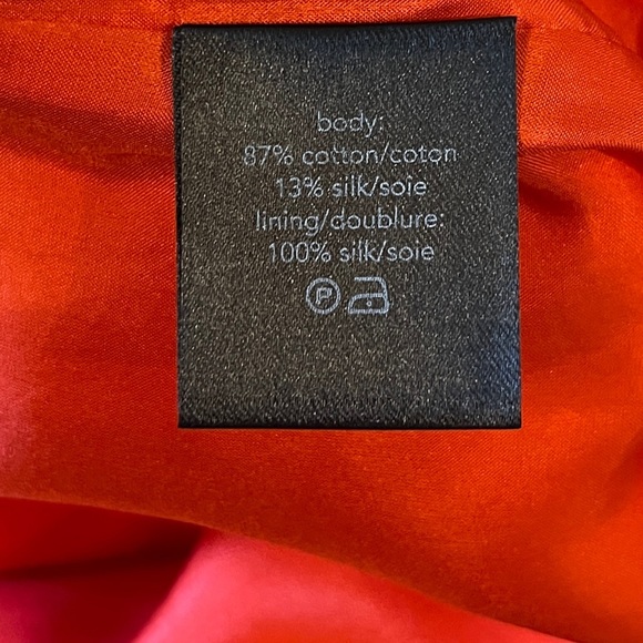 Raoul Acid Red Orange Macrame Cut-In Dress Halter Shift Cotton Silk 4 - Picture 3 of 7